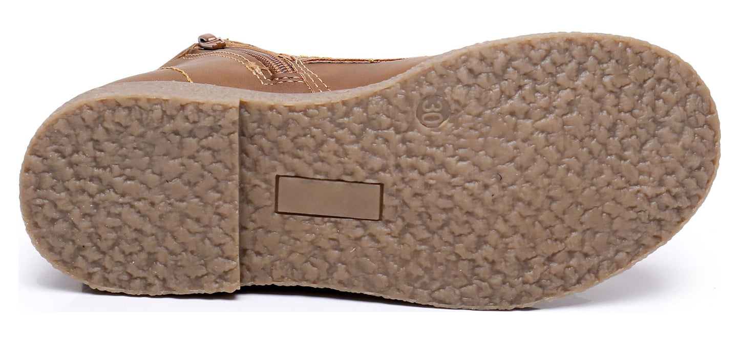 Blikcon Kids Boys Ballard Dress Boots Comfort Bootie (Color : Brown, Size : 11.5 Little Kid)