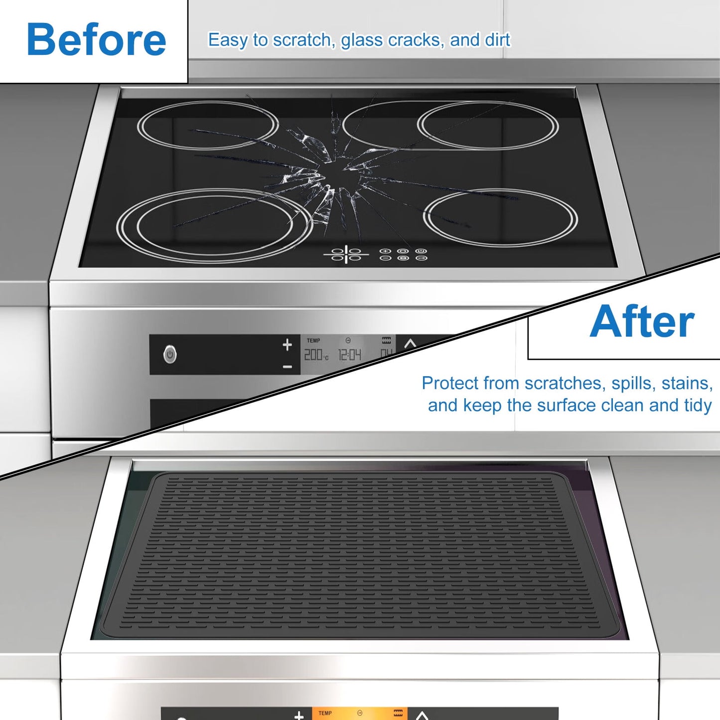 Jetcloudlive Silicone Stove Top Covers for Electric Stove,28 x 20 Inch Silicone Stove Mat,Silicone Stove Top Protector For Extra Kitchen Space,Heat Resistant Glass Cooktop Protector