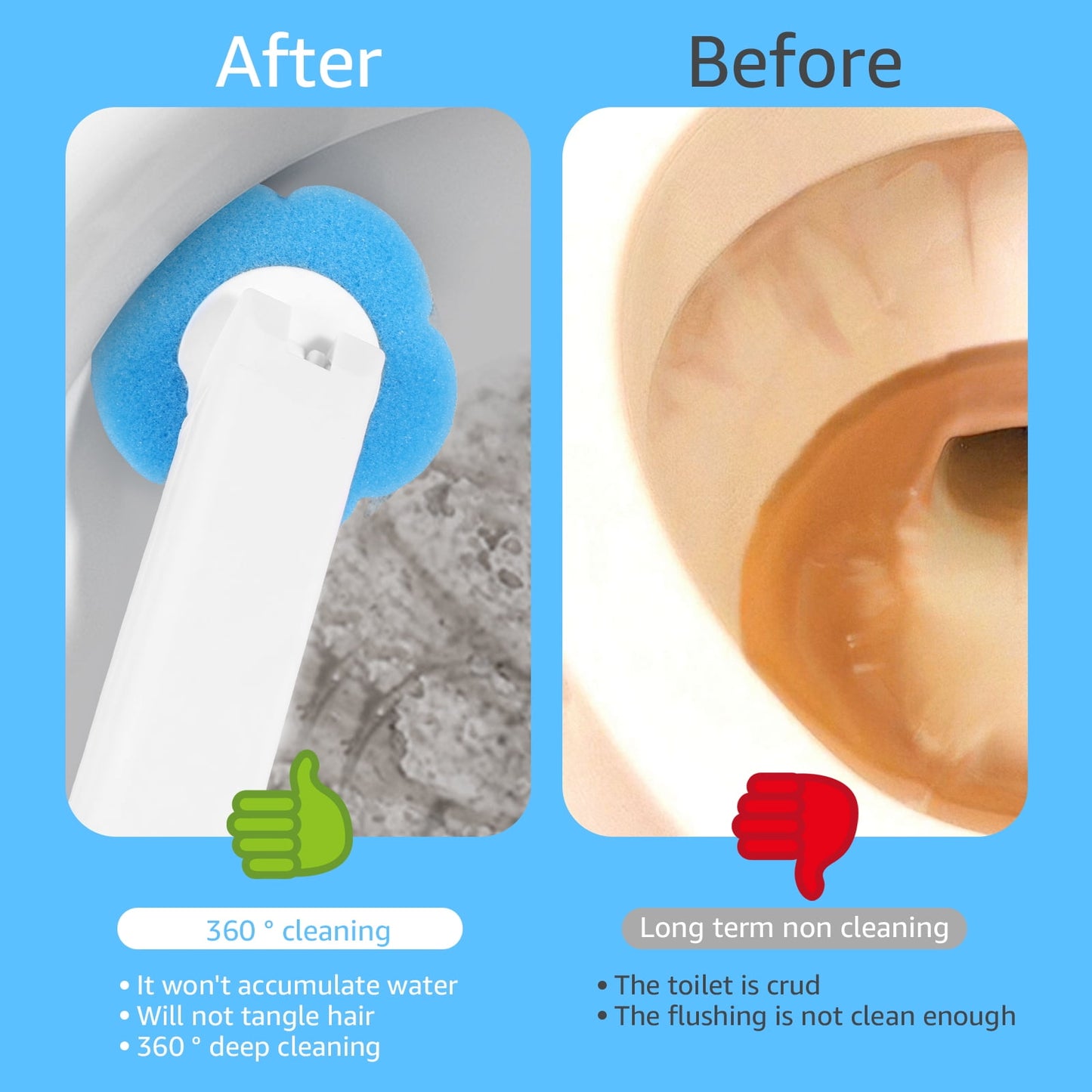 Tysrjsv Toilet Cleaning Kit ToiletWand with 24pcs Toilet Refills Extended Handle Disposable Toilet Brush Replacement Head Wall Mounted Toilet Bowl Cleaner 360° Deep Cleaning Hygienic for Bathroom