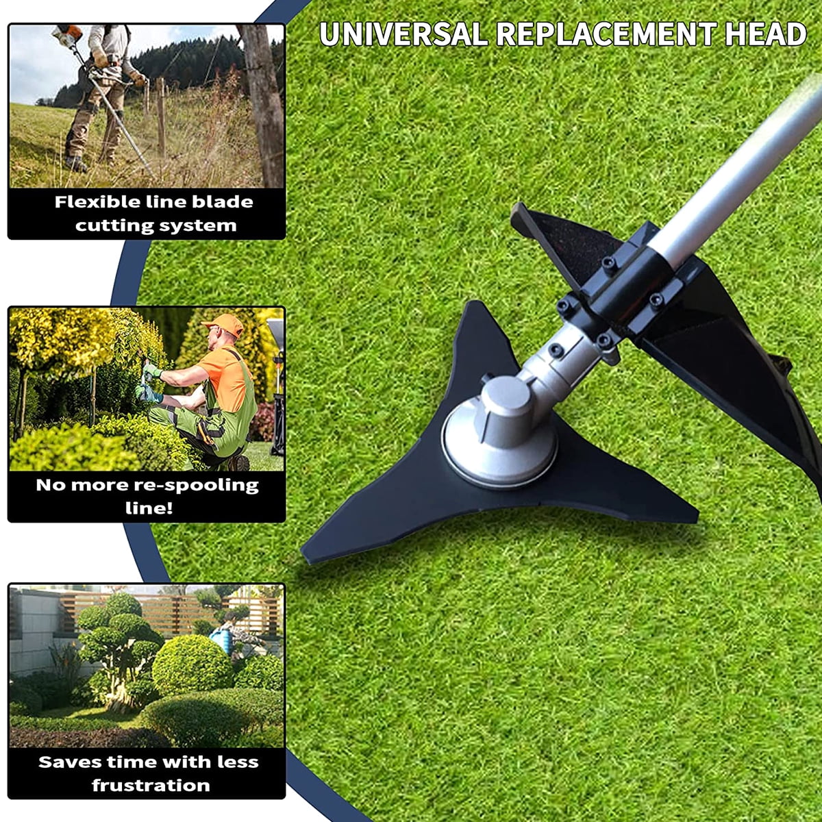 FUYGRCJ 2 Pack 3 Teeth Brush Cutter Blades 10 Inch Manganese Steel Weed Trimmer Blade Sharp Weed Trimmer Head Lawnmower Accessories for Mower