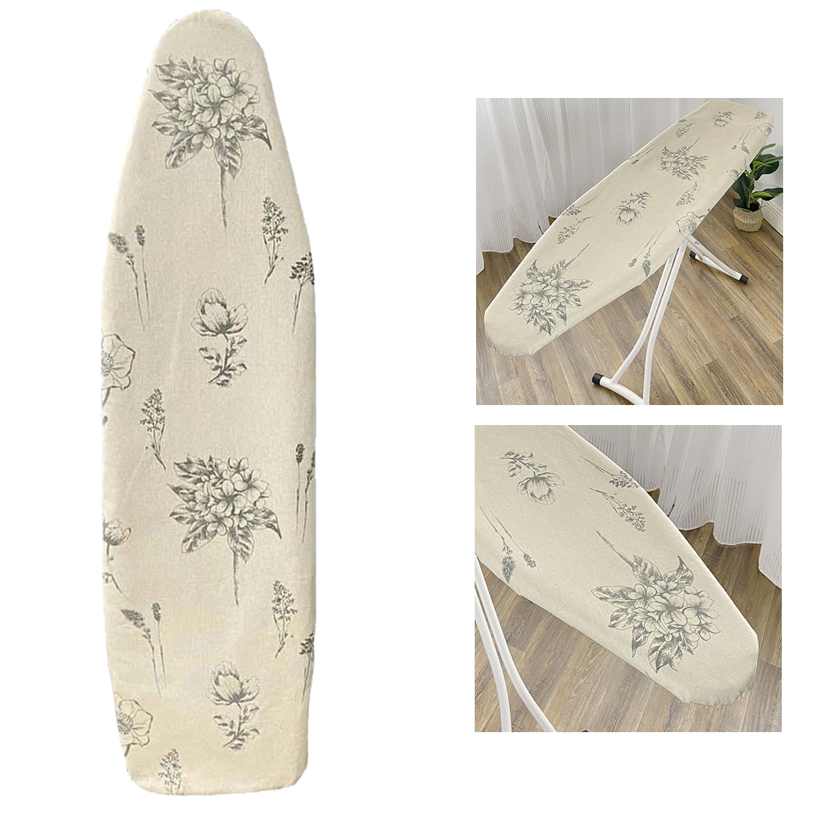 Qenwkxz Ironing Board Cover Ironing Board Pad Replacement Heat Resistant Durable Elegant Printed Little Bee Flower Ironing Pad for Travel Home