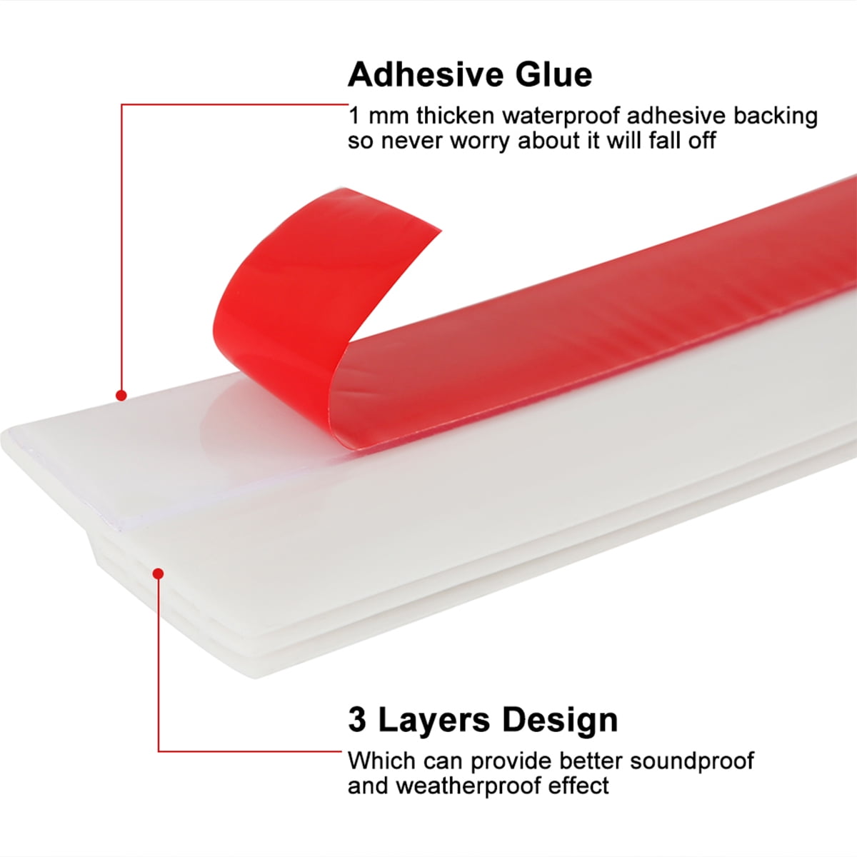 FUYGRCJ 2PCS Door Sweep Seal Strips, Door Draft Stopper, Premium Silicone Door Gap Filler Bottom, Weather Stripping Door Seal for Interior, Exterior Doors, Under Door Draft Blocker Noise