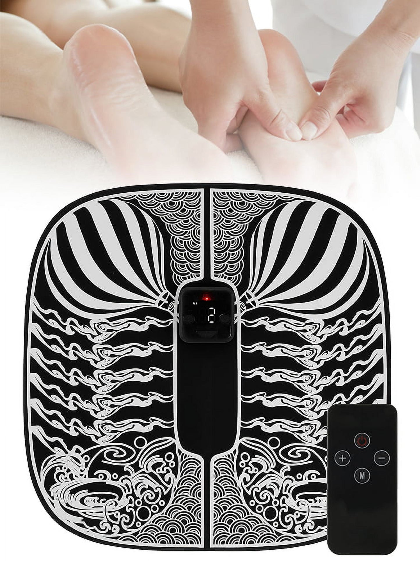 Tcwhniev EMS Reshaping Foot Massager Mat Pad Portable Foot Massage Mat Muscle Blood Circulation Spa,EMS Feet Massage Machine Electric with 6 Massage Modes and 19 Intensity(Remote control type)