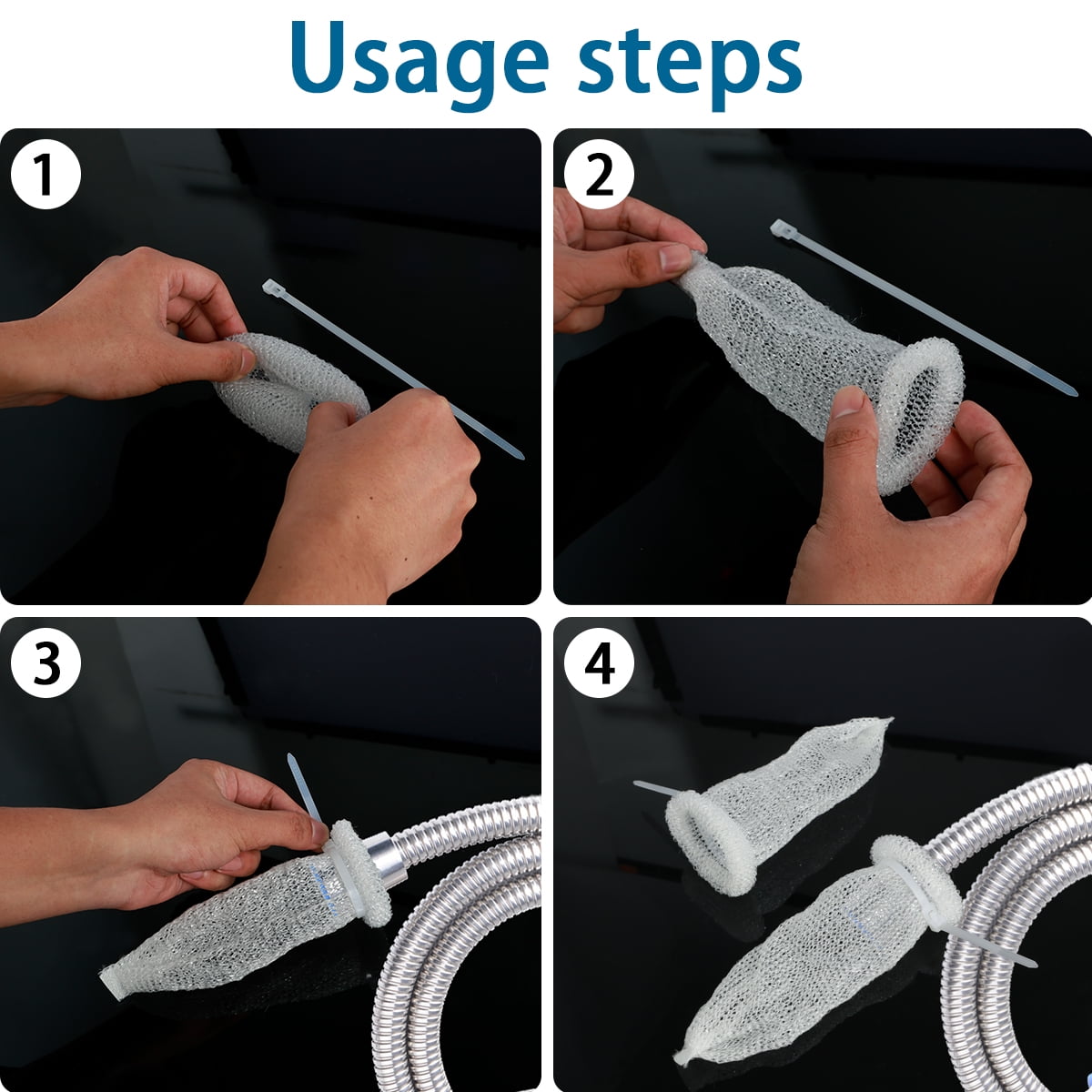 Txkrhwa 30PCS Washing Machine Lint Traps, Nylon Washer Lint Catcher, Laundry Mesh Washer Hose Filter, Washer Hose Lint Traps with 30 Cable Ties for Washing Machine Sink Bathtub Prevent Drain Clogging