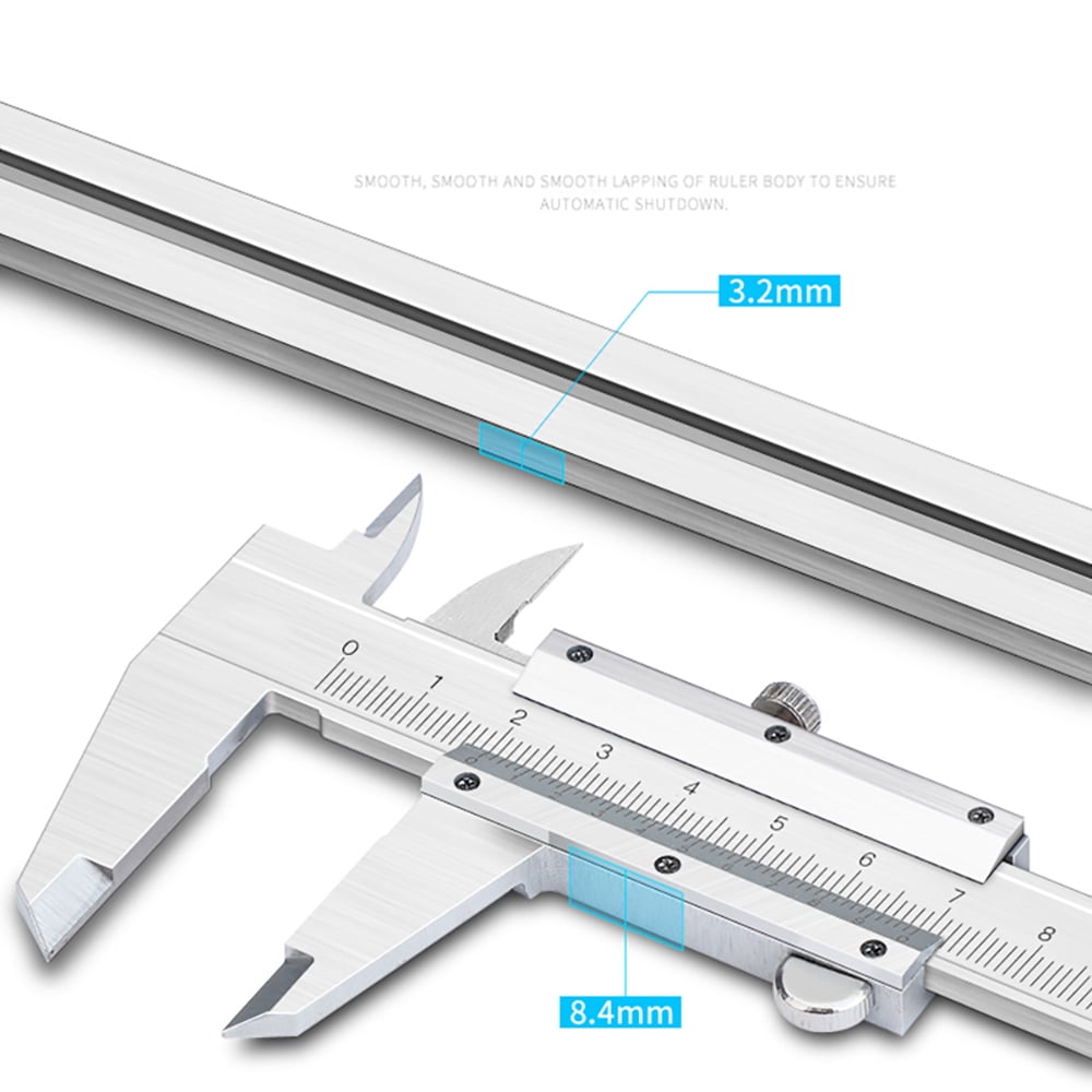 Dial Caliper,Pluokvzr 6" 150mm Stainless Steel Vernier Caliper Micrometer Measuring Tool Gauge Ruler for DIY Measurement and Jewelry Making