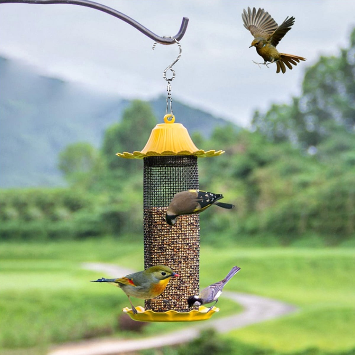 Jetcloudlive 20Pcs Wind Spinner Swivel Hook Stainless Steel 360 Degree Rotating Wind Chime Hanger 2 Styles Windsock Hanging Swivel Hook Clip for Wind Bell Bird Feeder String Lamp