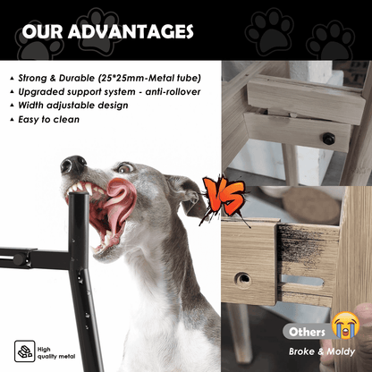 Raised Dog Bowl Stand for Large Dogs 11" Height Adjustable Width 7-10.6" Single Tall Elevated Dog Bowls Stand, Food & Water Feeder Bowl Holder for Large Breeds(Bowl Not Included)