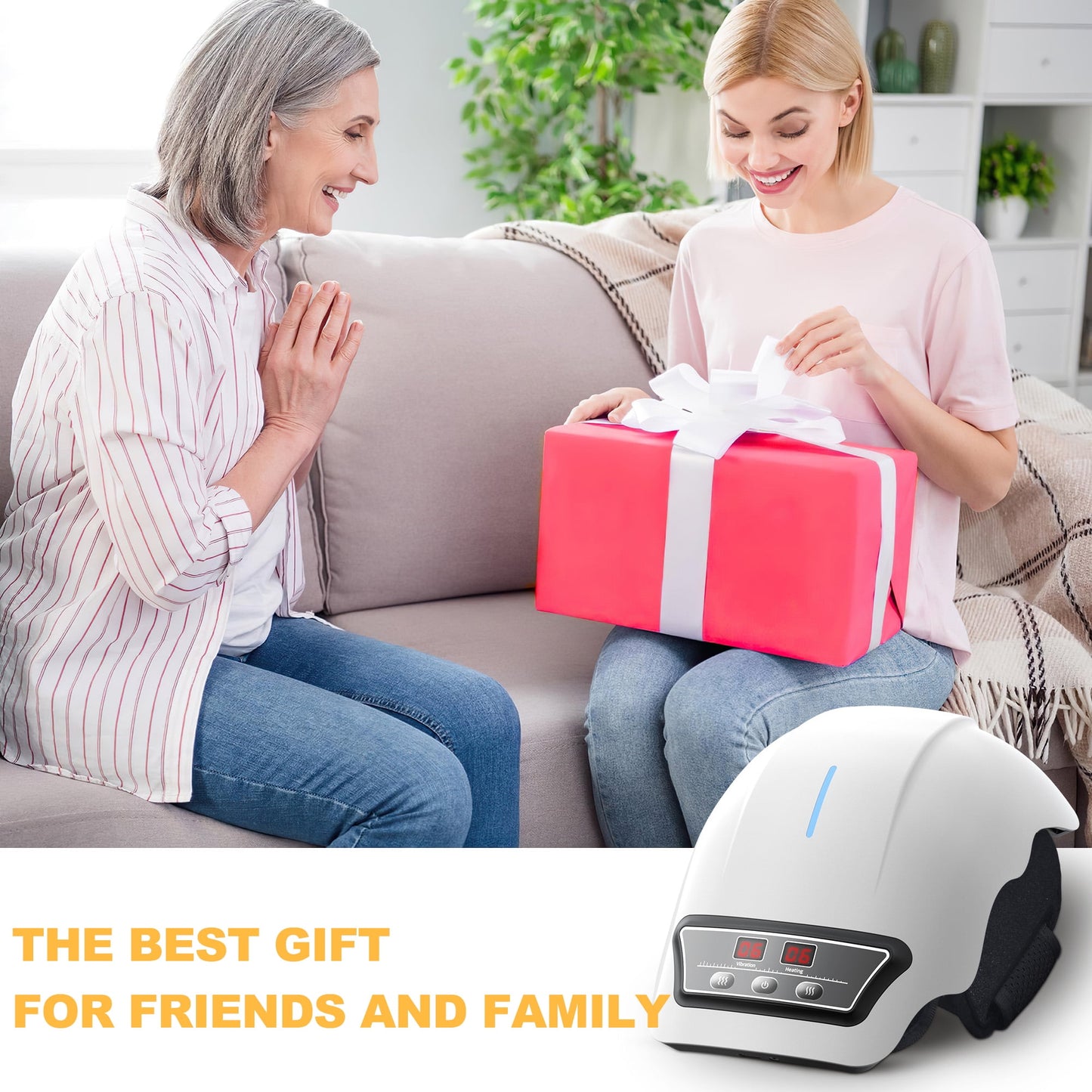 Ikristin Knee Massager with Heat - Cordless Vibration Massage for Joint Pain, Birthday Gift