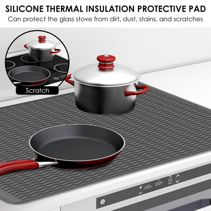 Jetcloudlive Stove Top Covers for Electric Stove,28 x 20 Silicone Heat Resistant Glass Cooktop Cover,Ceramic Stove Protector,Flat RV Range Stovetop Protector Pad,Dish Drying Mat for Kitchen