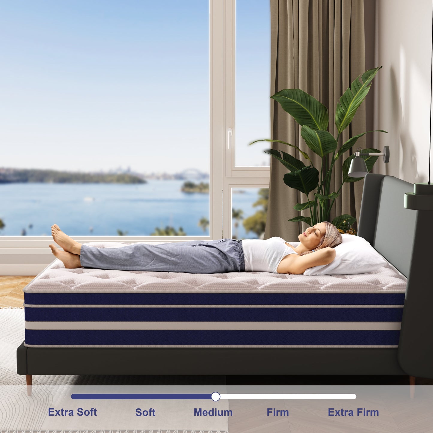 Vantovis Queen Size Mattress in a Box,12 inch Hybrid of Memory Foam and Spring ,Medium Comfort Adult