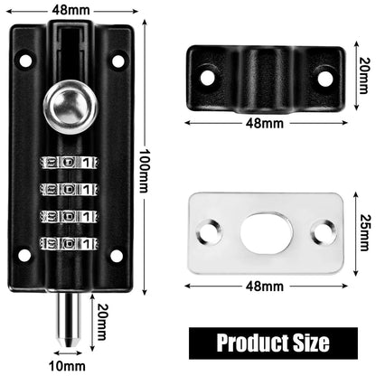 Tcwhniev Combination Bolt Lock Stainless Steel 4 Digit Pin Code Door Combination Slide Latch Lock with Screwdriver Keyless Door Security Locking Bolt for Home Gate Shed Fence Garage