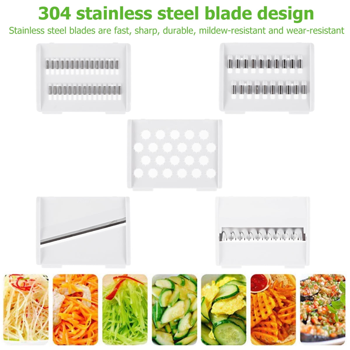 Vegetable Cutter,Mandoline Slicer Adjustable Vegetable Chopper Multifunctional Vegetable Cutter Food Chopper with Hand Guard Sharp Stainless Steel Blades for Vegetables Fruits Home Kitchen