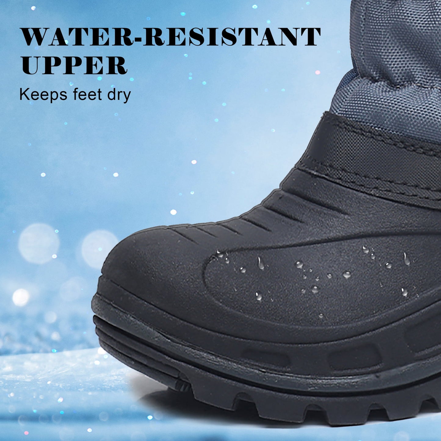 Apakowa Boys Girls Snow Boots Waterproof Outdoor Slip Resistant Winter Boots (Toddler/Little Kid/Big Kid)