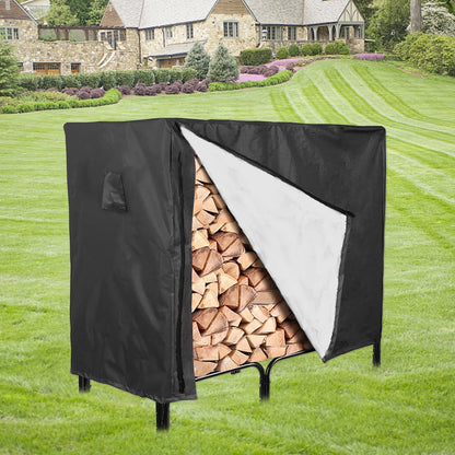Tcwhniev Firewood Rack Cover,4ft Waterproof Log Rack Cover,Heavy Duty 210D Oxford Cloth Wood Fireplace Logs Holder,All Weather Protection,Wood Storage Covers For Indoor and Outdoor