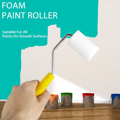 Qenwkxz 8Pcs Paint Roller Set 2inch Mini Foam Paint Roller with Handle and Paint Trays High-Density Foam Paint Roller Paint Roller Painting Decorating Kit Home Wall Ceiling Decoration Repair