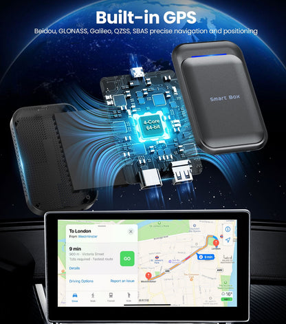 TIMEKNOW Wireless CarPlay Adapter, Android Auto Adapter for Car with Google Play/Netflix/YouTube/Google Map, Grey