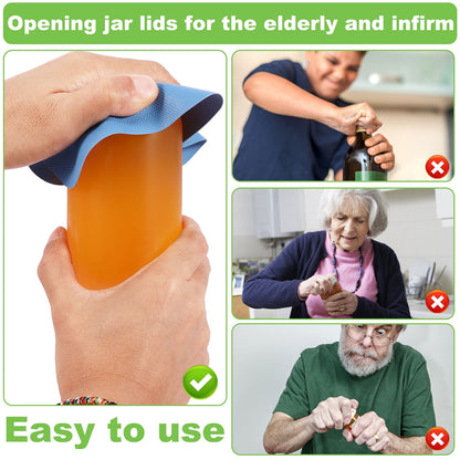 Hvxrjkn 12Pcs Jar Gripper Pads,Manual Rubber Jar Opener Grippers Multi-Purpose Non-Slip Bottle Lid Openers Round Square Kitchen Jar Opener Table Pads for Elderly Children Women Weak Hands