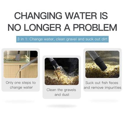 EUWBSSR Electric Aquarium Gravel Cleaner Fish Tank Vacuum Gravel Cleaner,Water Changer with Air-Pressing Button Water Hose Controller for Sand Washing Feces