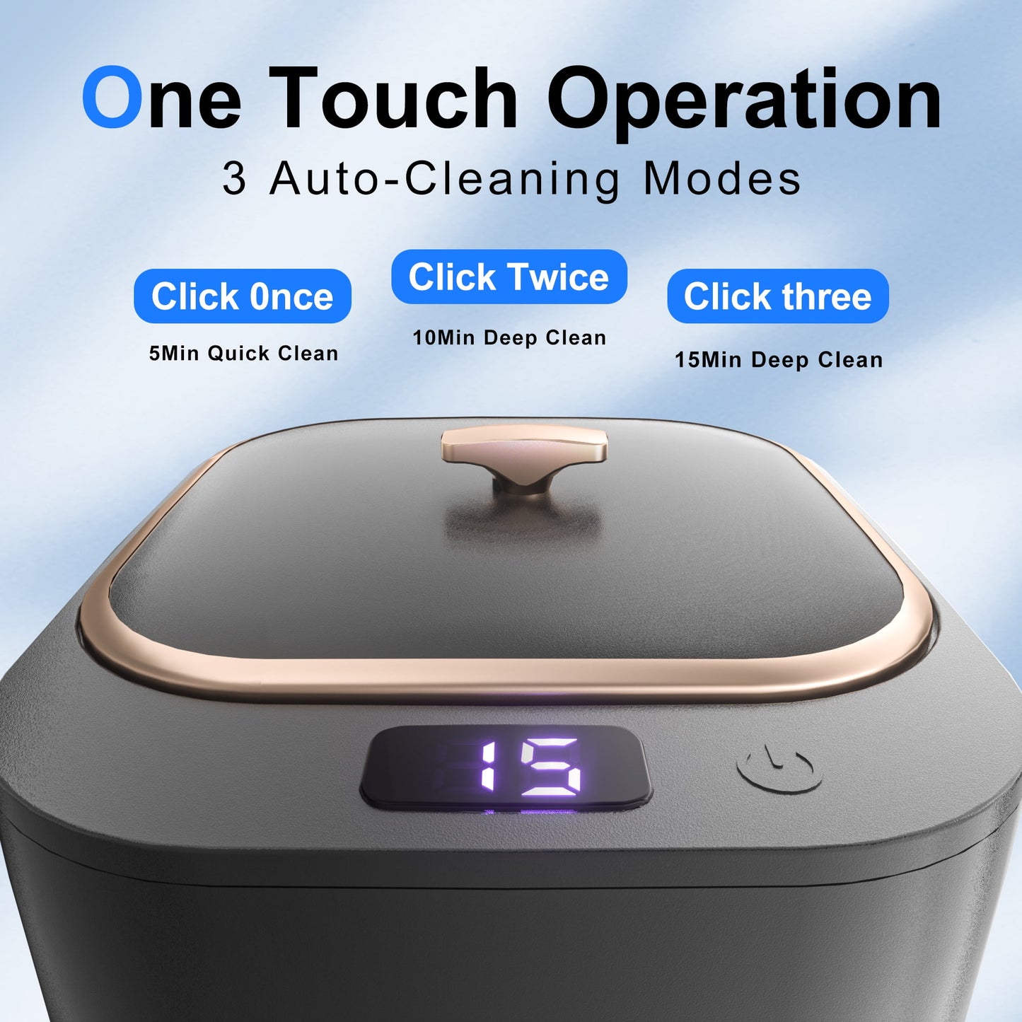 FVLOENG Retainer Cleaner Ultrasonic Cleaning Machine for Dentures Mouth Guard Dental Appliances Cleaning Silver Jewelry Aligner Cleaner, Braces Professional Portable 48kHz (Grey)