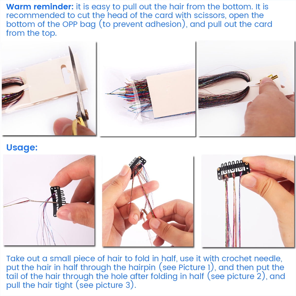 Hair Tinsel,37inch 12 Colors Tinsel Hair Extensions Shiny Hair Tinsel Kit with Plier Pulling Needle,Silicone Buckles Glitter Hair Extensions for Cosplay Party?200Pcs?
