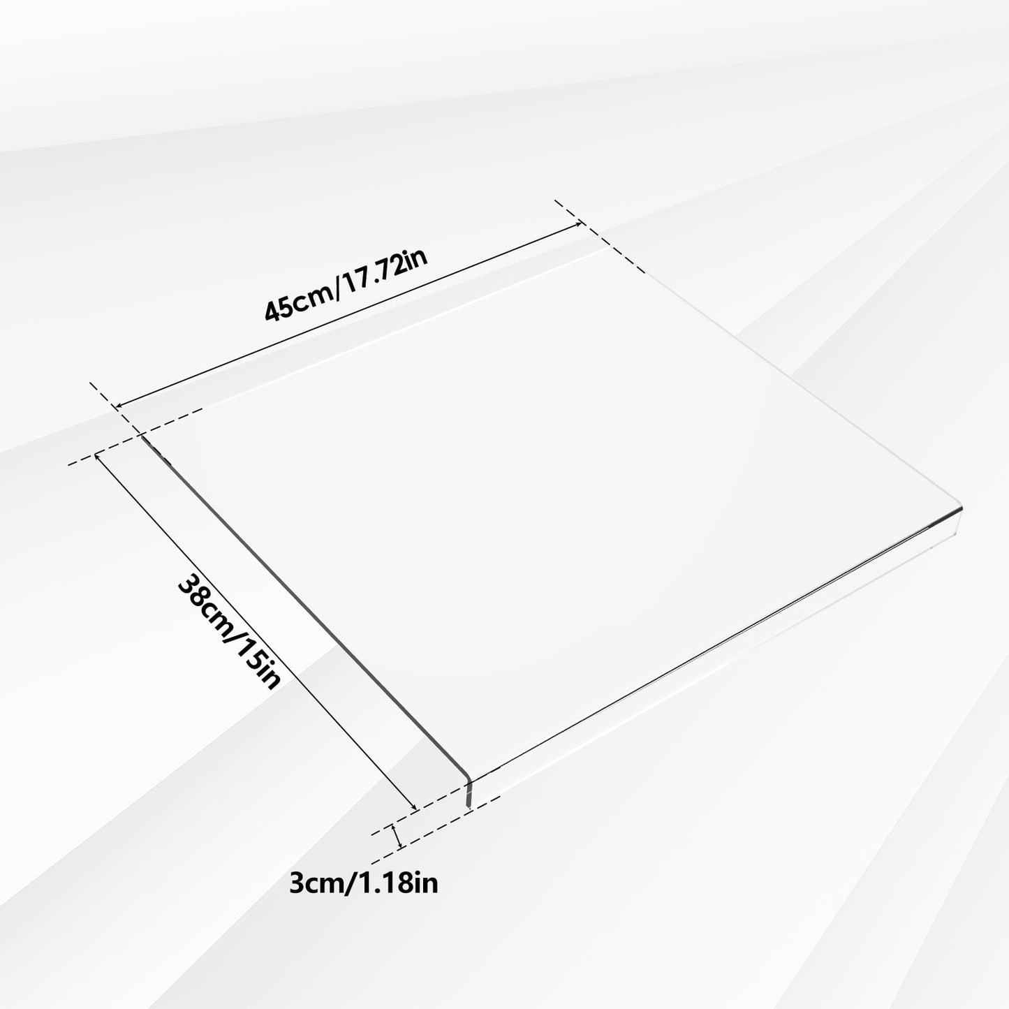 Acrylic Cutting Board Transparent Cutting Board with Lip Edge 40x45cm Reusable Cutting Board Rectangle Chopping Board Clear Countertop Protector Board for Kitchen Countertop