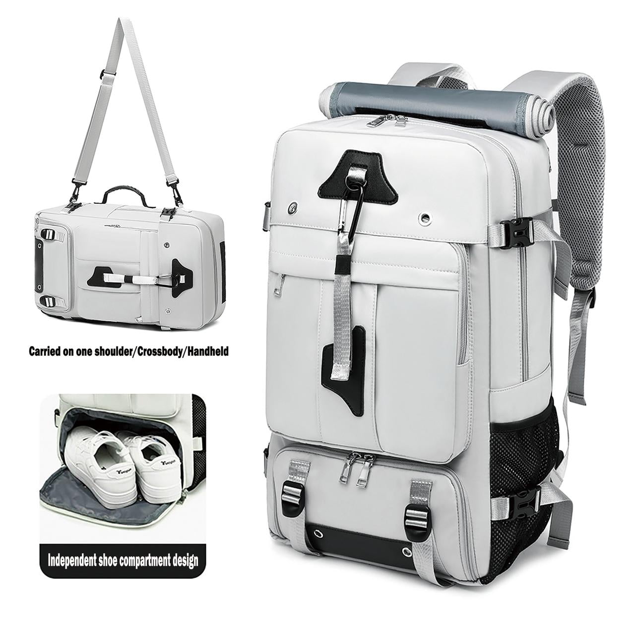 Travel Backpack 50L New Premium - Unisex Extra Large Laptop Backpack for Hiking, Climbing & Business Trips, Waterproof,,Grey
