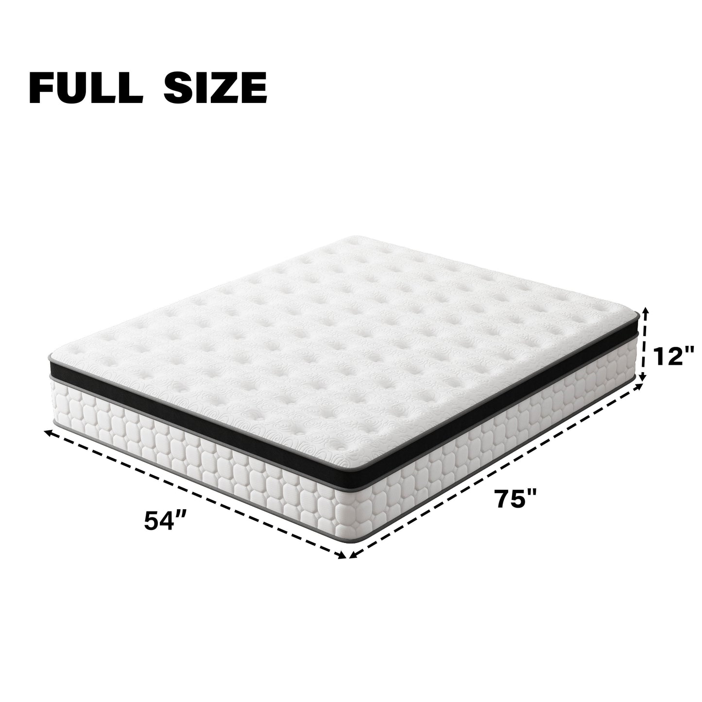 Tvdfgts 10 inch Full Size Mattress, Cooling Gel Memory Foam Mattress in a Box,Individual Pocket Spring Hybrid Mattress with Pressure Relief & Motion Isolation,Soft and Comfort,Medium-Firm,CertiPUR-US