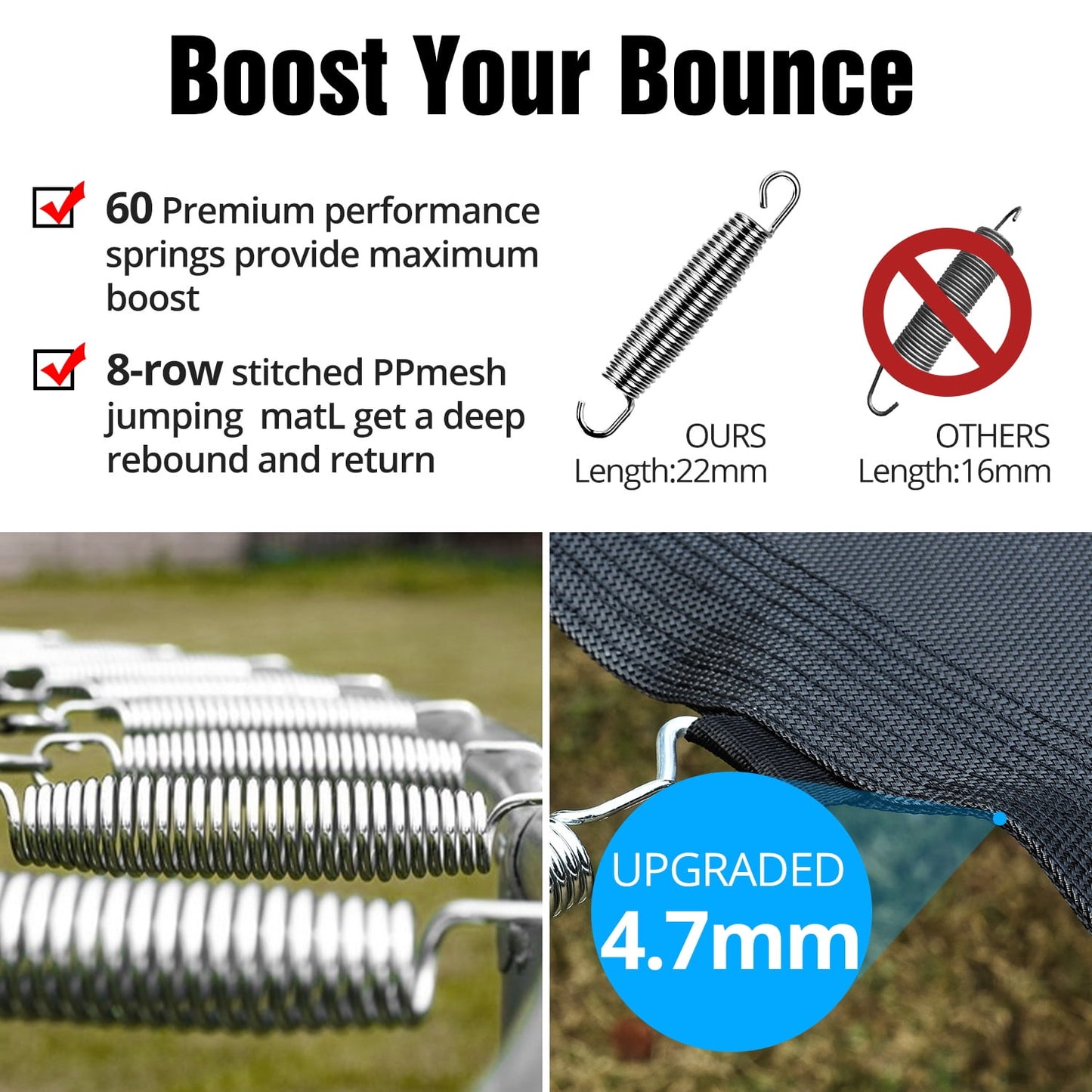 TRIPLE TREE 10 FT Trampoline with Safe Enclosure Net, 660 lbs Capacity for 3 Kids, Outdoor Fitness Trampoline with Waterproof Jump Mat Ladder for Indoor Park Kindergarten Toddler Trampolines