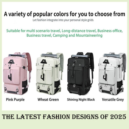 New Fashionable And Advanced Feeling Extra Larger 50L Travel Backpack For Adults, Men Women, Waterproof, Suitable For Hiking, Mountain Climbing, Business Trips Laptop Backpack Boarding Bag,Pink