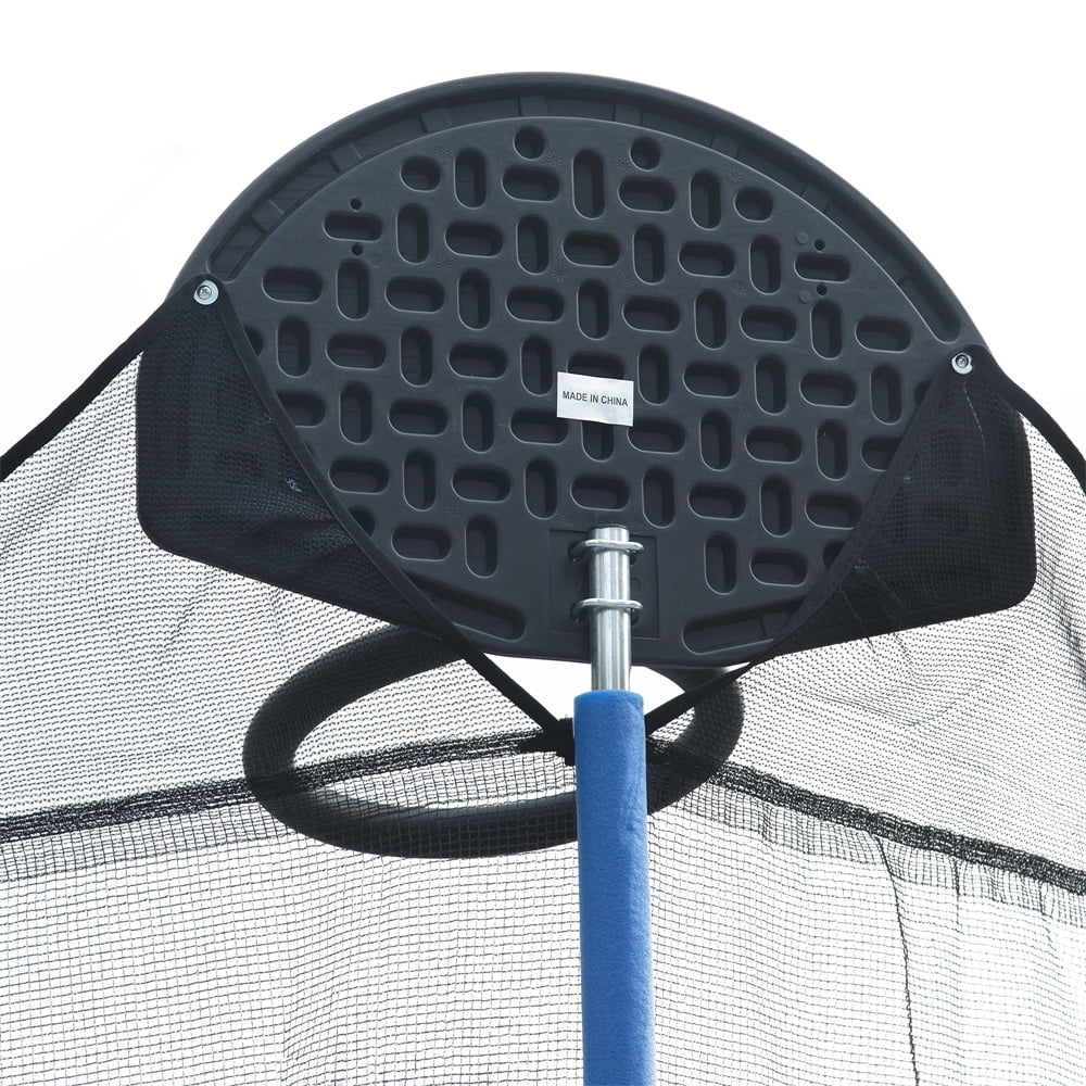 Upgraded 14FT Trampoline for Kids Teens Adults, Recreational Trampoline with Safety Enclosure Net, Basketball Hoop and Non-slip Ladder, Combo Bounce Outdoor Trampoline, Blue