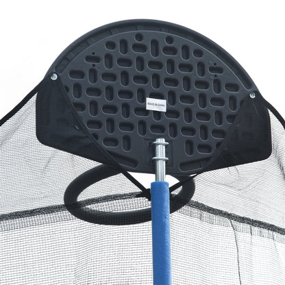 Upgraded 14FT Trampoline for Kids Teens Adults, Recreational Trampoline with Safety Enclosure Net, Basketball Hoop and Non-slip Ladder, Combo Bounce Outdoor Trampoline, Blue