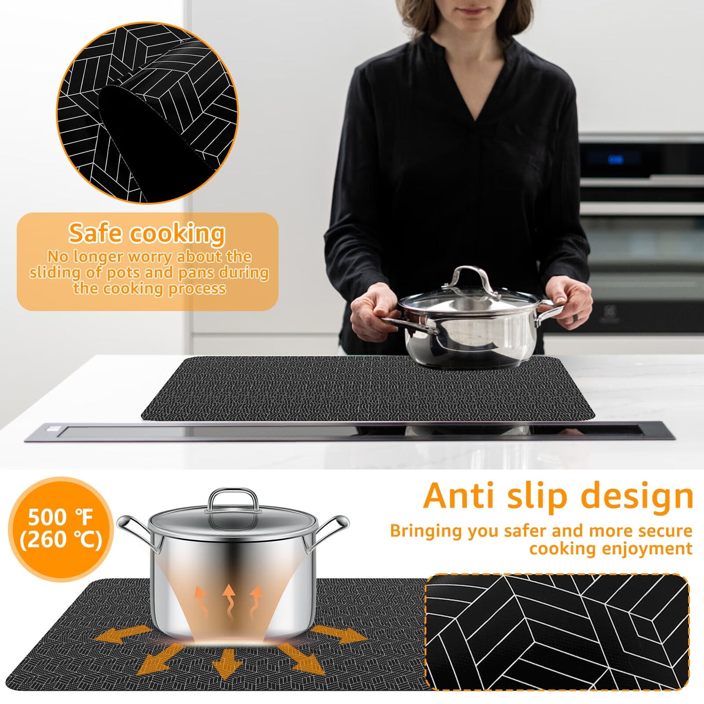 Jetcloudlive Large Induction Cooktop Protector Mat 20.5x30.8 inElectric Stove Burner Covers Antiscratch as Glass Top Stove Cover or Electric Stove Top