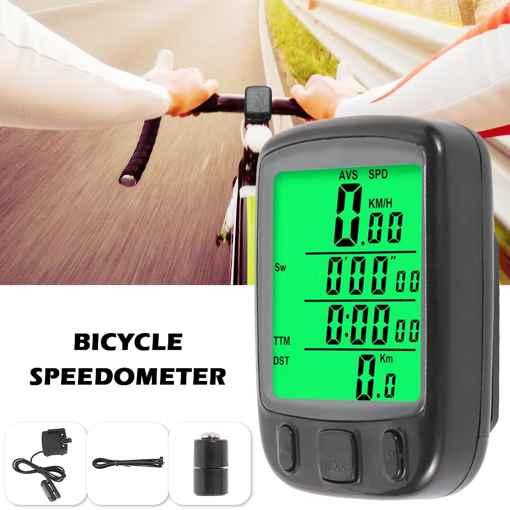 EUWBSSR Bike Computer 22 Function Waterproof Bicycle Odometer Speedometer with Automatic Wake-up LCD Backlight Display