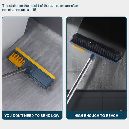 Nyidpsz 2 in 1 Floor Scrub Brush with Long Handle, 44.5inch Floor Brush Scrubber for Cleaning Shower Bathroom Kitchen Tub