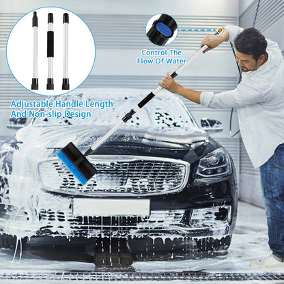 Car Wash Mop Brush 51.2 Inch Car Wash Mop with Adjustable Long Handle Soft Bristle Car Washing Brush with Pipe Quick Coupling Scratch-Free Car Detailing Mop Non Slip Car Wash Brush for Car Truck