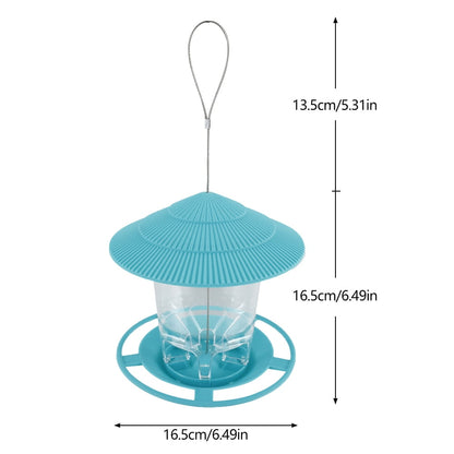 Lzvxtym Bird Feeder,Bird Feeding Station Hanging Transparent Large Capacity Bird Feeder with Roof for Wild Birds Hanging in the Garden and Balcony