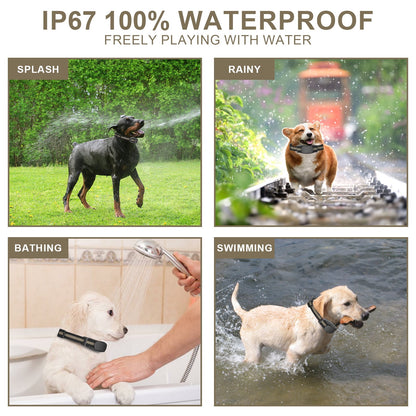 Dog Shock Collar - AUOSHI 3000FT Dog Training Collar with Remote Control IP67 Waterproof with 4 Training Modes, Rechargeable E-Collar for Large Medium Small Dog