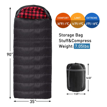 Sleeping Bag,3-4 Seasons Warm Cold Weather Lightweight, Portable, Waterproof Sleeping Bag with Compression Sack for Adults & Kids - Indoor & Outdoor: Camping, Backpacking, Hiking （Right Zippers)