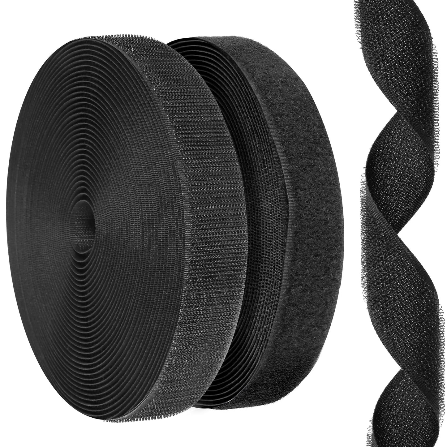 Wekvgz Fastener Roll Strip 1inch×32.8ft - Nylon Hook and Loop Tape Self-Adhesive Heavy Duty Strips Fastener for Home Car Clothing