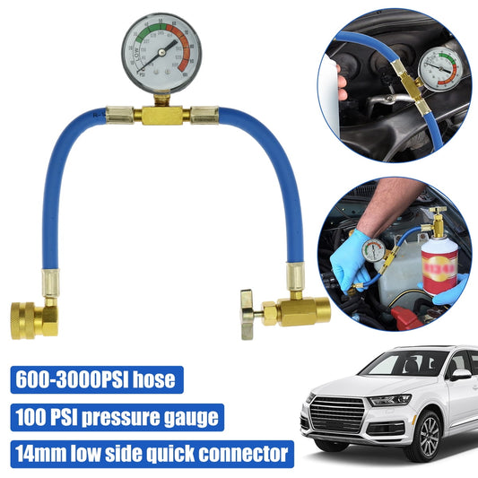 verlacod Refrigerant Charge Hose Professional R134a Self-Sealing Recharge Hose with Gauge and 1/2 Acme Threads Stable Air Conditioner Recharging Hose